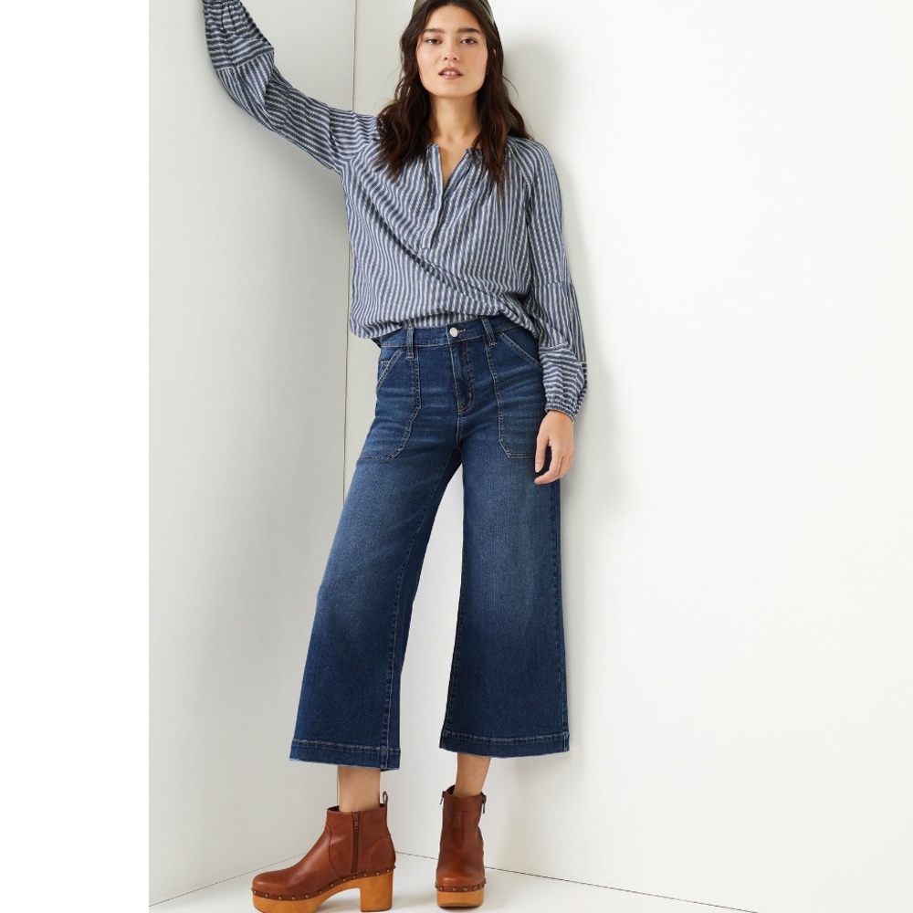 High rise wide leg jeans